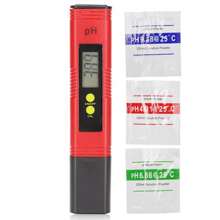 Penntype pH-måler Høy nøyaktighet Automatisk kalibrering Bærbar vannkvalitetstester med ATC for svømmebassenger Akvarier Spa Rød Svart