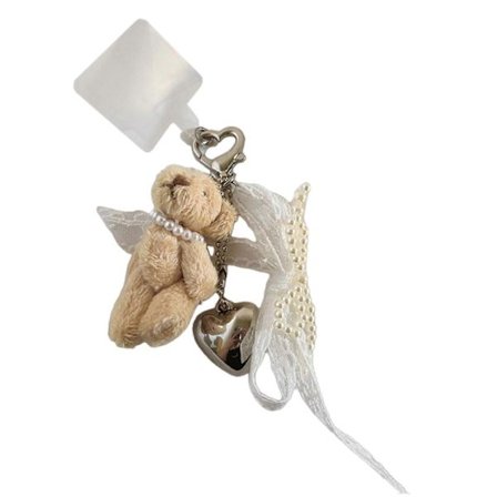 Dyre Taske Charm Plys Sløjfe Nøglering Vedhæng Mode Taske Tilbehør Stilfuld Taske Vedhæng Kæde Pynt til Daglig