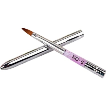 Pensel med naturborst - Akryl - Cat tounge - 6 mm