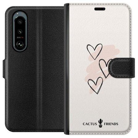 Yhteensopiva Lompakkokotelo Sony Sony Xperia 5 III Cactus and Friends - Soft Romance Sketch