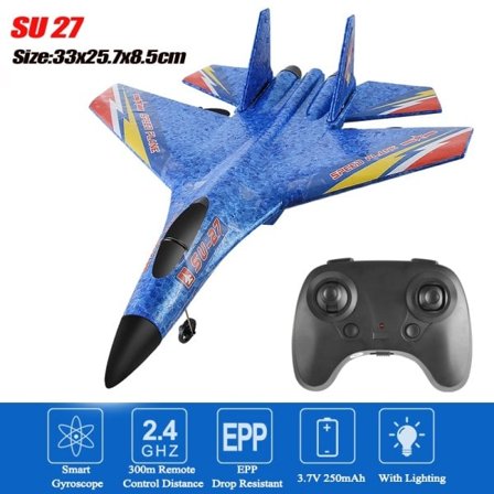Rc Airplane Remote Control Plane SU-27 2.4G Radio Control Svævefly RC Fighter med LED lys