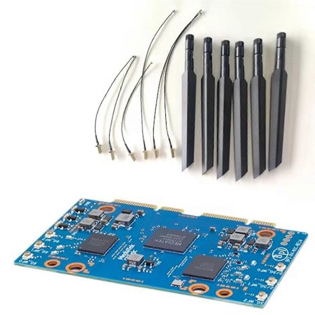För Banana Pi -R4-NIC-BE14 Wifi7 Modul Tillbehör för -R4 MT7995AV Chipset 2 PCIe 3.0 Gränssnitt, 6st Antenn
