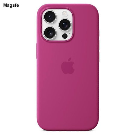 Silikone mobilcover med magnet til iPhone 16 Pro, kompatibel med MagSafe - Moonlight Red - WELLNGS