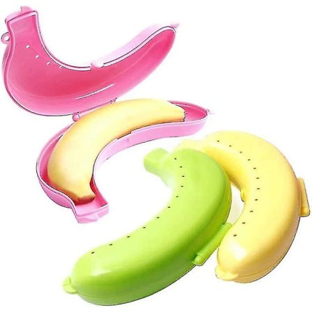 Sjov Banankasse, 3 Pak Banan Sikker Kasse (BPA Fri), Banan Opbevaringskasse, Bananholder Til Udendørs Rejser