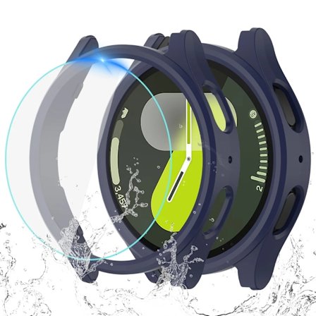 Skal + Härdat Glas för Samsung Galaxy Watch 7 40mm 44mm Vattentätt PC Matt Skyddande Stötfångarskal för Galaxy Watch 7