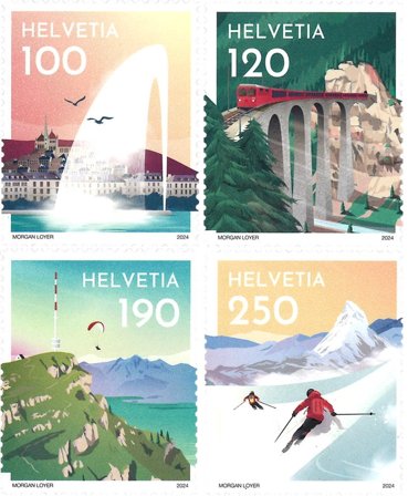 Schweiz - Attraktioner - Postfrisk sæt 4v