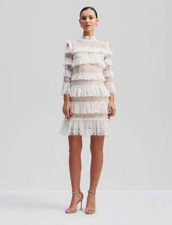 Malina Carmine Mini Dress - Cream - M