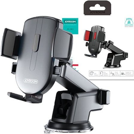 Joyroom biltelefonholder med teleskopisk uttrekkbar arm til bordet? dashbord og vinduer? svart (JR-OK3)