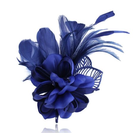 Fjærbrosje Blomstersøller Pin NAVY BLÅ