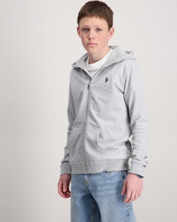 U.S. Polo Assn. Zip Front Grå Huvtröjor/Hoodies Kille - Kids Brand Store