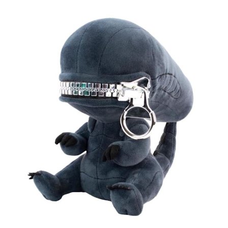 Xenomorph Plyslegetøj med lynlåsmund, tegneserie plysdukke, blødt krammedyr+