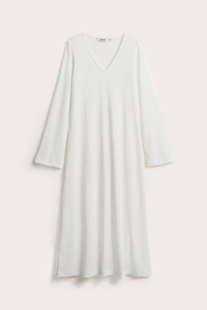 Kappahl | Ribbad V-ringad klänning | Offwhite