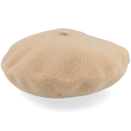 Seeberger - Beige traditionalbeanie Chapeau - Boiled Wool Camel Beret @ Hatstore