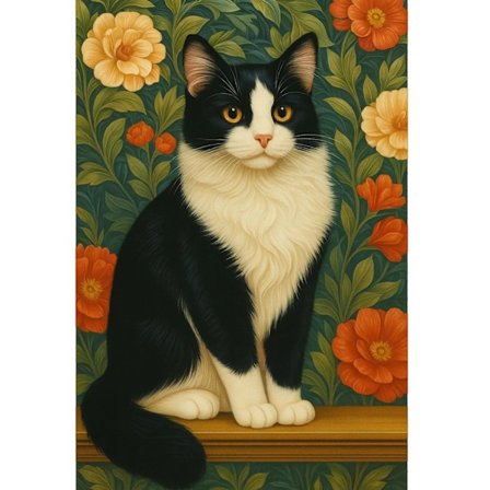 Svart och vit katt diamantmålningskit, 5D DIY full borr strassbroderi, Tuxedo katt mosaik väggkonst, husdjursälskare heminredningsgåva