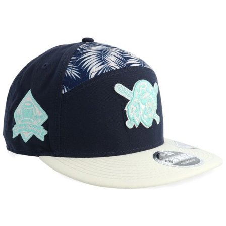 New Era - Blå snapback Keps - 9FIFTY Pre Curved Split Panel H1 Navy Snapback @ Hatstore