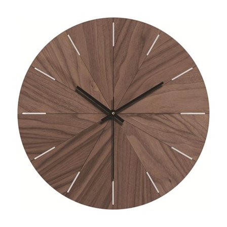 Analogt vægur 30 cm - mørkt træ