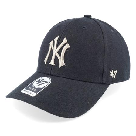 47 Brand - MLB Svart adjustable Caps - New York Yankees Ballpark 1 Mvp Black/Grey Adjustable @ Hatstore