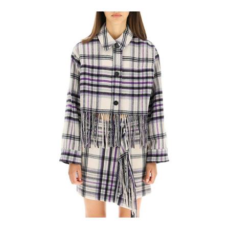 Msgm cropped Jakke with fringes Lilla, Dame