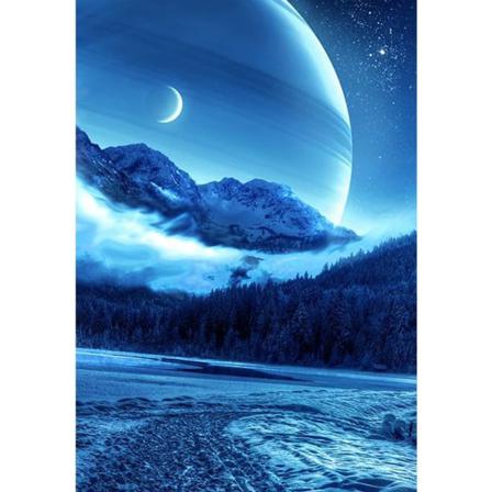 Diamond Painting 5d Diy Diamant Målning Blue Starry Sky 50x70cm