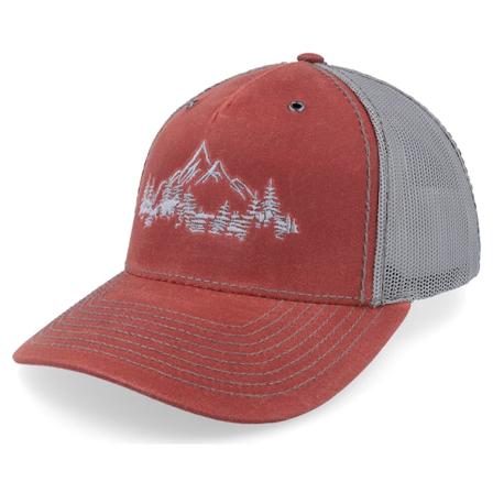 Wild Spirit - Rot trucker Cap - Nature Mountain Scenery 112wh Hawthorne Red/Charcoal @ Hatstore