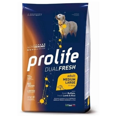 Prolife Dog Dual Fresh Adult Medium/Large Buffalo Lamb & Rice