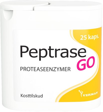 Verman Peptrase GO 25 kaps, Helse & Madvarer, Kosttilskud, Fordøjelse & Fibre