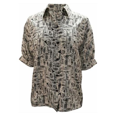 Dolce & Gabbana Pre-owned, Musical Instrument Printed Shirt Wit, Dames, Maat:S,Bedrukt