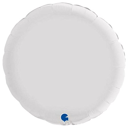 Rund Folieballon Satin Hvid