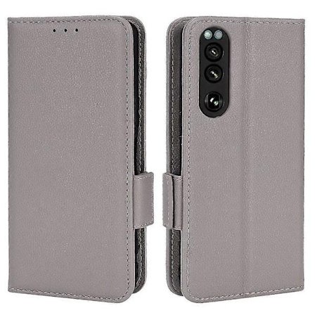 För Sony Xperia 5 Iv 5g Litchi Textur Ställ Plånbok Telefonfodral Pu Läder Dubbel Magnetisk Lås Fodral