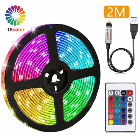 Joustava paristokäyttöinen LED-nauha, 6.6FT / 3.3FT 3M RGB SMD5050 LED-johto