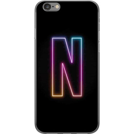 Yhteensopiva Puhelinkuori Apple Apple iPhone 6 Minimalistinen neonkirjain N värinvaihtuvassa valossa mustaa taustaa vasten
