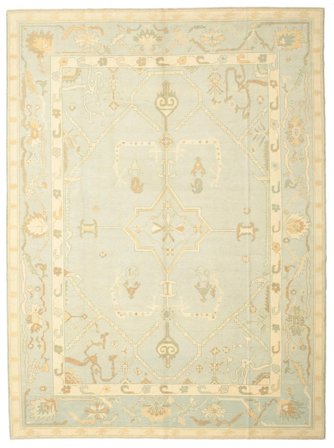 Usak Vloerkleed Handgeknoopt 287X387 Beige/Geel Turkije