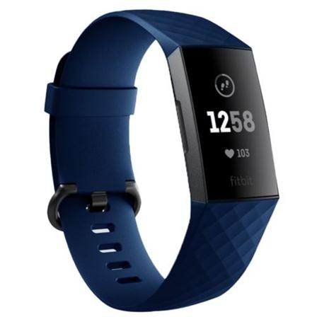 Silikon sportband för Fitbit Charge3 / Charge4 - Mörkblå (S