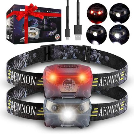 2-pack Usb Uppladdningsbar Led-huvudlampa - Superljus, Vattentät,