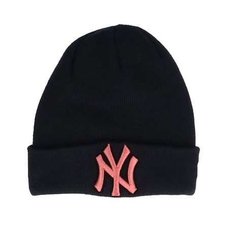Kinder New Era - MLB Rosa cuff Mütze - Kinder New York Yankees Kinder League Essential Knit Black/Pink Cuff @ Hatstore