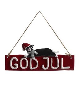 Dekoration dörrskylt God Jul Dolly Röd - Jul - Nääsgränsgården