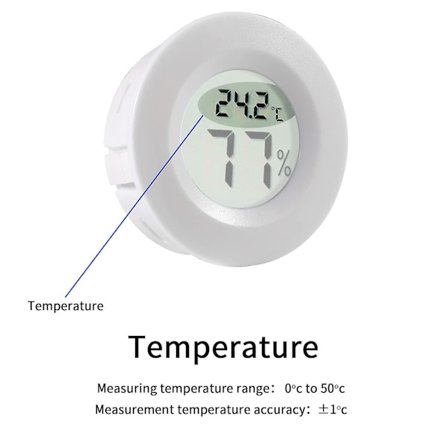 3 stk Mini Rund Hygrometer Termometer Digital LCD Monitor Måler Instrument Innendørs Gave