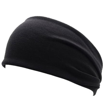 Sort 2pk Mænds Elastisk Bandana Japansk Hovedbånd - Kvinders Langt Hår Hoved Dreads Wrap