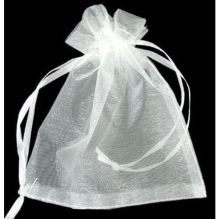 25 st Handsydda Vita organza påsar c:a 10 x12 cm.