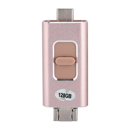 16G TypE C USB Lightning USM 4-i-1 U-skiva passar för iPhone IPad Android (Rose Gold)