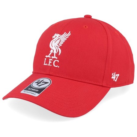 47 Brand - Football Rood adjustable Cap - Liverpool FC Raised Basic Mvp Red Adjustable @ Hatstore