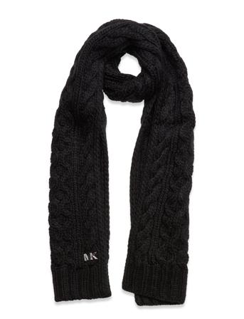 H Ycomb Cable Scarf Accessories Scarves Winter Scarves Svart Michael Kors Accessories*Betinget Tilbud