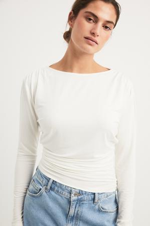 NA-KD Haut drapé en jersey - - OffBlanc - Small