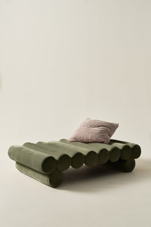 Jotex - Sittepuff 77x122 Cm Olivengrønn røykaktig - SIMONETTA - Kjøp Sittepuffer hos Jotex