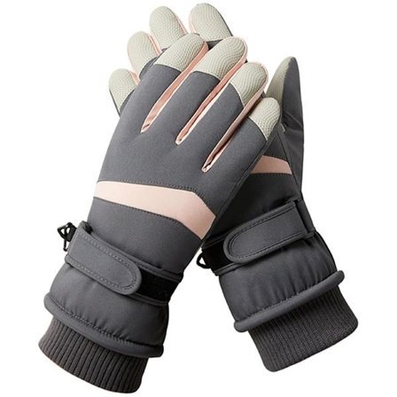 Skihandsker til kvinder, vinter, vindtætte, sne, touchscreen, termiske handsker, varme, tykke handsker med fleece til skiløb, løb, cykling, vandring, 