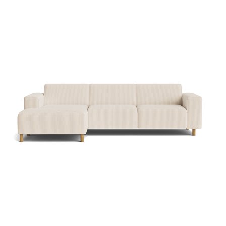 Seam chaiselong sofa, venstrevendt - Lincoln Beige - 280x150x78 - Sofa, chaiselong
