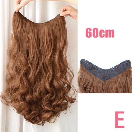 TG Pitkä kihara ja aaltoileva peruukki naisille vaalea ruskea 60CM