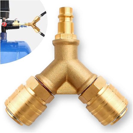 Flygplanslangkopplingar, 1/4" Bsp Luftledningskopplingar 3-vägs Snabbkoppling Y-förgrening Luftledningskoppling för Luftpump Kompressor