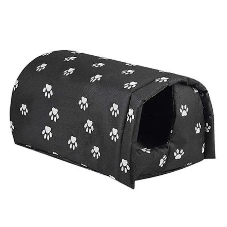 Utomhus Katthus, Vattentätt Varmaste Utomhus Katthem, Tvättbart Väderbeständigt Djurhus, Svart M