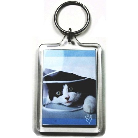 30 stk. klare akryl dobbeltsidede blanke foto nøgleringe med åben ring til håndværk, gaver til familie, venner